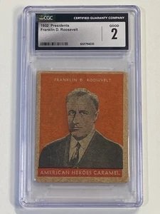 1932 US Caramel Franklin Roosevelt American Heroes Presidents R114 arancione CGC 2 - Foto 1 di 2