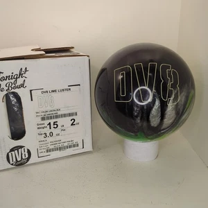 Bola de boliche DV8 Lime Luster 15 libras 2 oz poliéster sin perforar tapa 3,0 oz repuesto  - Imagen 1 de 12
