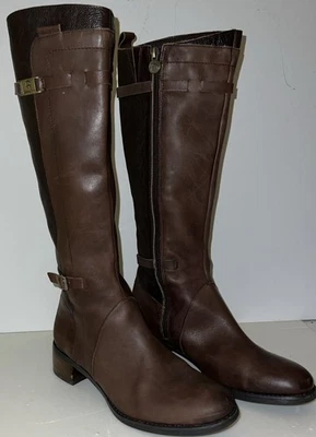 Botas De Colección Etienne Aigner Colton Dos Tonos Cuero Tacón Talla 8M Foto 1 de 4