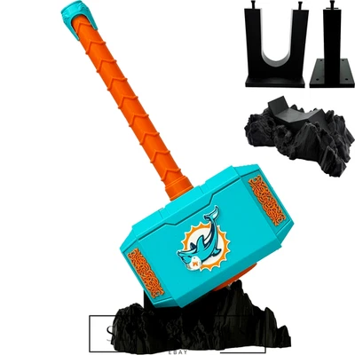 Miami Dolphins ALT Logo #1 Mjolnir Thor's Hammer | Fan Art impreso en 3D Foto 1 de 3