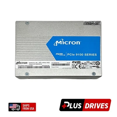 1.6TB PCIe 3.0 x4 Micron 2.5" U.2 Enterprise NVMe SSD MLC 2.8GB/s Read Speed - Image 1 of 4