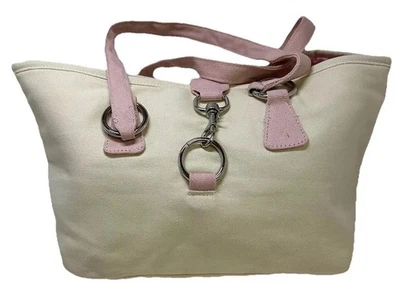 Bolso de Mano de Lona Blanco y Rosa 10” X 8” Matrix Locks Of Love Viajes Compras Foto 1 de 4