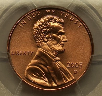 2005 D Satin Lincoln Cent PCGS SP68RD, Free Shipping - Image 1 of 4