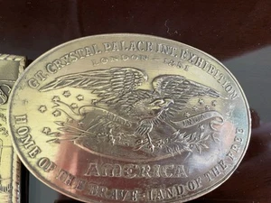Vintage American/militaria/western/rare/rodeo Minted Brass Buckle CRYSTAL PALACE - Picture 1 of 7