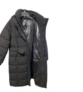 Bcbgeneration Cappotto donna lungo puffer XL nero senza cappuccio city goth urban - Foto 1 di 20