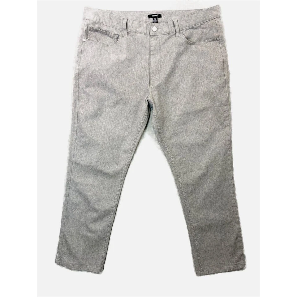 Pantalones grises Alfani para hombre 38/30 pierna recta con ligero cono, mezcla de algodón elástico Foto 1 de 4