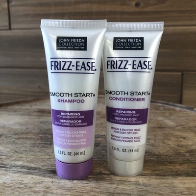 JOHN FRIZZ-EASE CHAMPÚ Y ACONDICIONADOR ARRANQUE SUAVE VIAJE Tamaño 1,5 oz Cada uno Foto 1 de 4