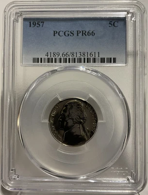 1957 5C Proof Jefferson Nickel PCGS PR66 - Image 1 of 4
