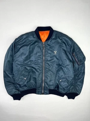 Veste Bomber WILKER MA-1 Bleue Fabriquée Aux États-Unis Grande - Photo 1/4