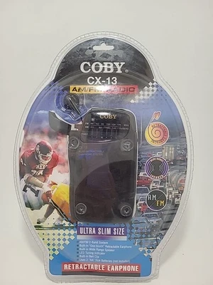 Coby CX13 Pocket AM/FM Radio with Earphones (Black) New & Factory Sealed - Image 1 of 4