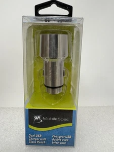 USB Charger 3.1 AMP Dual with Emergency Glass Punch Heavy Duty MobileSpec - Picture 1 of 5
