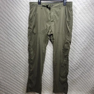 Prana Zion Stretch Hose Herren 36x32 grün Gürtel Roll Snap Up Outdoor Gorpcore Vent - Bild 1 von 10