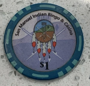 Ficha de $1 del Casino San Manuel - Highland CA - Nación India - Imagen 1 de 3