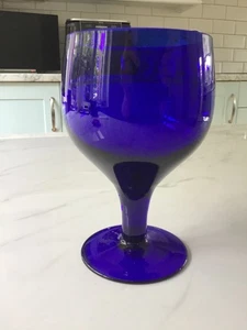 Large Bristol Blue Wine Glass - Size 15cm High x 9cm Across Rim - Picture 1 of 3