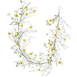 LLZLL Frühling Gänseblümchen Girlanden - 5 Fuß/60 Zoll lang gelb mit grünen Blättern und Pip... - Bild 1 von 4
