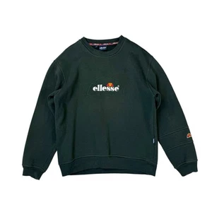 Felpa Pullover Ellesse Vintage Taglia Media Maglione Verde Made In Italy Retrò - Foto 1 di 9