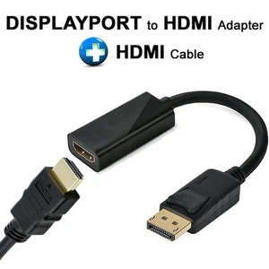 Cavo Adattatore Display Port Maschio To Hdmi Femmina + Cavo Hdmi Maschio_ - Foto 1 di 2