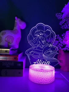 Personalised Little Mermaid Night Light NRL team Table Lamp birthday gift - Picture 1 of 10
