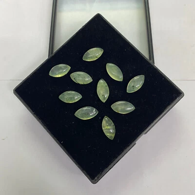 [WHOLESALE] NATURAL PREHNITE CABOCHON MARQUISE SHAPE LOOSE GEMSTONE - Image 1 of 4