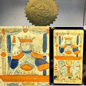 Historic The Chariot Marseille Woodblock Painted Authentic Antique Tarot Card - Picture 1 of 19