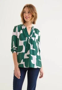 Blusa túnica Street One con escote de volantes Lagoon Green - Imagen 1 de 1