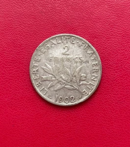 Beautiful silver coin 2 francs seeder 1902. Condition VF - Picture 1 of 2