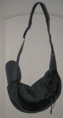Gray Mesh Dog/Cat Sling Carrier with Shoulder Strap - Size Small - New - Image 1 of 2