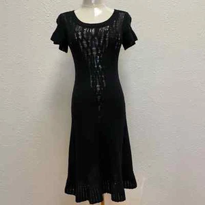 ✨Nougat London Black Flutter Sleeve Knit Sweater Dress Size 0 XS - Picture 1 of 10
