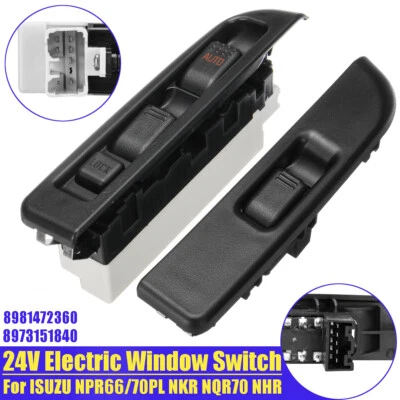 Interruptor de ventana eléctrico delantero izquierdo+derecho 24V para ISUZU NPR66/70PL NKR NQR70 NHR Foto 1 de 4