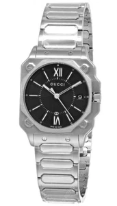 Reloj para mujer GUCCI G-Flat cuarzo acero inoxidable 30 mm esfera negra YA166505 - Imagen 1 de 2