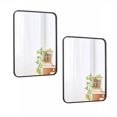 2PCS 22" X 30" Wall Mirror for Bathroom Rectangular Metal Framed Vanity Mirror  - Image 1 of 4