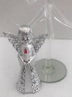 Vtg Metallic Siiver Filigree Candle Caroler Angel Ornament Xmas 4.5" Statue 1