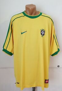 BRAZIL 1998/1999/2000 HOME FOOTBALL SHIRT SOCCER JERSEY CAMISETA TOP CBF NIKE 2X