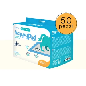 50 TAPPETINI ASSORBENTI PER CANI 60x90cm CUCCIOLI TRAVERSE PANNOLINI CANE BASIC - Foto 1 di 1