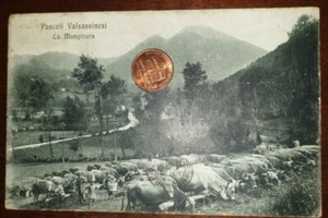 Antike Postkarte Landschaft Italien Lecco Pascoli Valsassina Melken Kühe - Bild 1 von 2