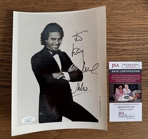 Julio Iglesias Hand Signed B&W Photo 8" x 10" With JSA COA - Picture 1 of 5