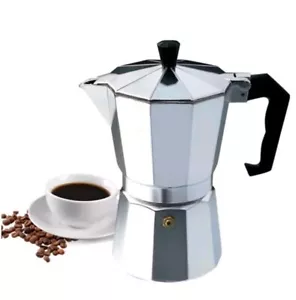 CAFFETTIERA CAFFE ESPRESSO MAKER 3 TAZZE METALLO MANICO MACCHINA CASA - Foto 1 di 2