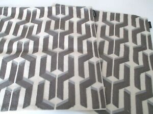  TWO SAFAVIEH EMBROIDERED Gray Geometric Design PILLOW COVER ~ 17" ~  New 