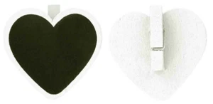 Slate Heart Clips White 5 X 5 Cm 6 Pieces - Picture 1 of 1