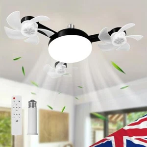 E26/E27 Drone Shape Fan Lights 3 Wind Speeds Plug-In Fan Light for Living Room - Picture 1 of 18