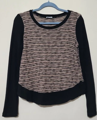 Espléndido suéter para mujer talla grande negro marrón tejido mangas largas elástico Foto 1 de 4