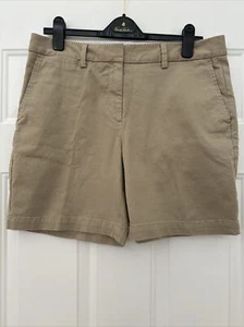 Lands' End Women's Mid-Rise Khaki Bermuda 7" Inseam Shorts - Size 12 - Picture 1 of 2
