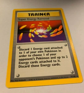 Pokemon Super Energy Removal Rare Trainer Card 79/102 1999, Additional Ship FREE - Picture 1 of 12