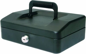 Helix Cash Box with Removable Coin Tray Black 8 inch - Picture 1 of 2