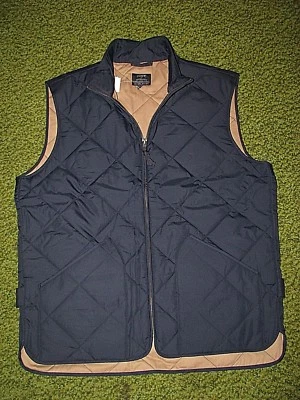 Men's $150. (S) J.CREW Navy Blue Quilted Layering Vest - Image 1 of 4