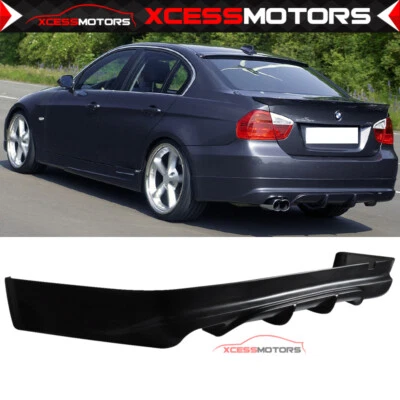 Fits 05-12 BMW E90 3 Series Sedan AC Style Rear Bumper Diffuser Lip Unpainted PU - Image 1 of 4
