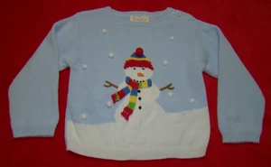 Zubels by Neiman Marcus Kids Girls Boys Size 4 Snowman Sweater - Picture 1 of 6