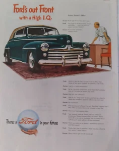 1947 FORD SALES AD......." FORD'S OUT FRONT WITH A HIGH I.Q." - Picture 1 of 1