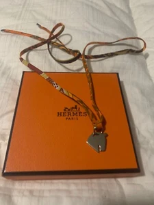 Hermes Tourbillion Twilly Scarf Necklace/Bracelet with Palladium Horse - Picture 1 of 3