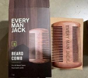 EVERY MAN JACK BEARDCOMB SANDALWDOD-2pcs For All Beard Types Dual tooth comb H-7 - Picture 1 of 1